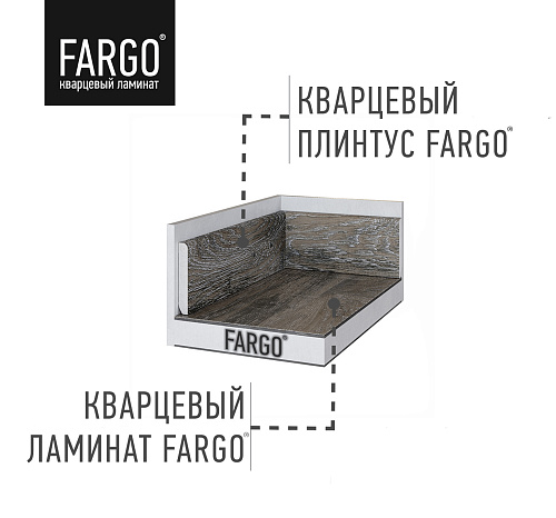 Кварцевый плинтус Fargo DL 1601 Дуб Снежный градиент Кварцевый плинтус Fargo DL 1601 Дуб Снежный градиент